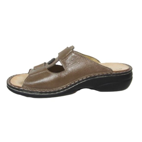 Finn Comfort EU 37 US 6 6.5 Womens Pattaya Taupe Brown Leather Slide Sandals - Picture 3 of 10